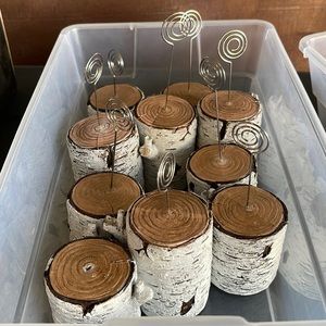 Wedding Mini photo clip bark 5.8 in plus Mr and Mrs wedding cake topper